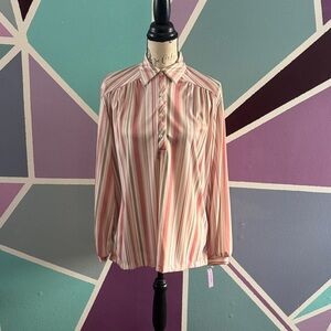 Striped Pink and White Women's Top